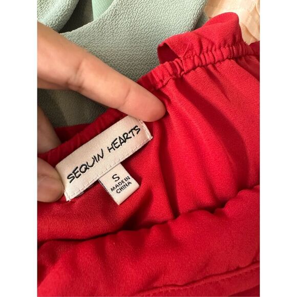 Sequin hearts red blouse size small - Picture 10 of 10